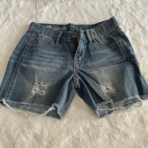 Madewell Fray Hem Denim Jean Shorts size 24